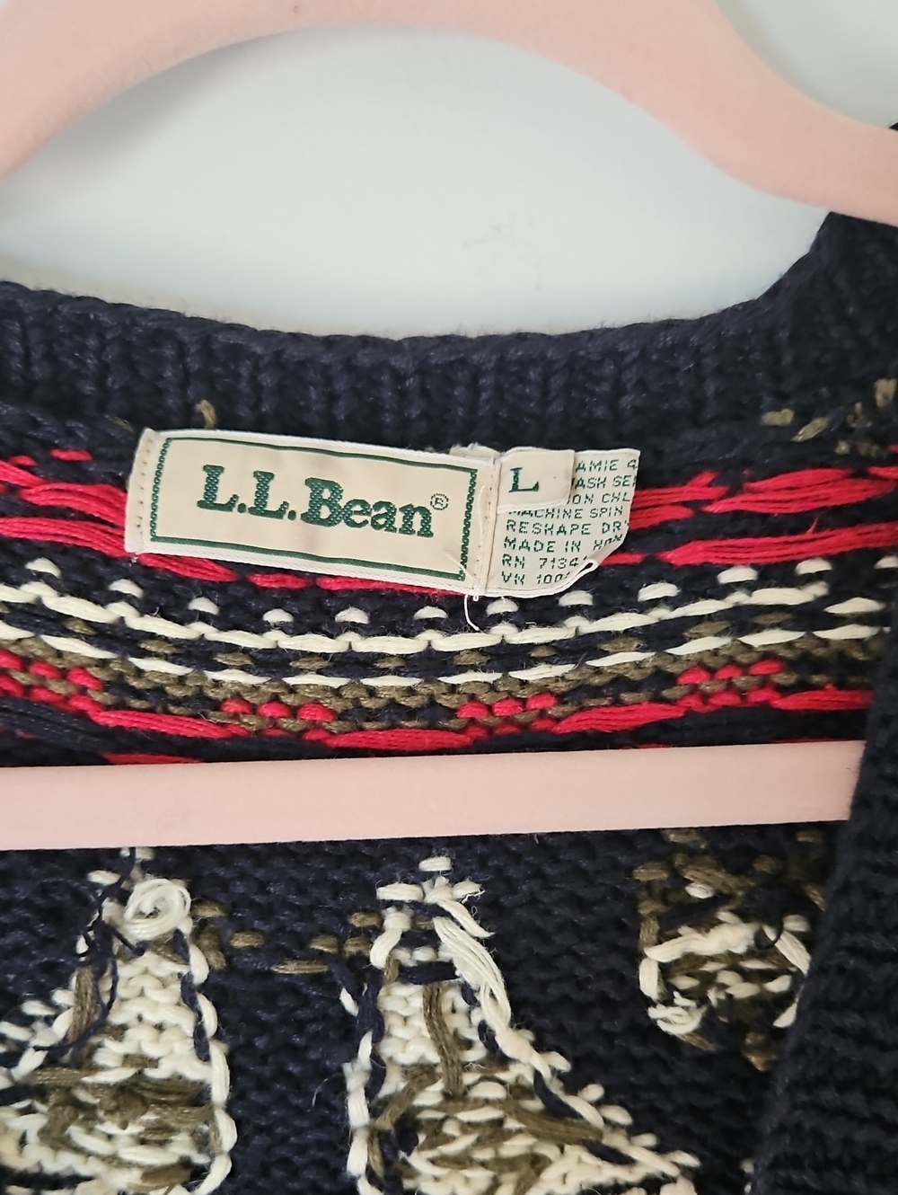 L.L. Bean Black Fair Isle Bird Knit Vest - Picture 3 of 4